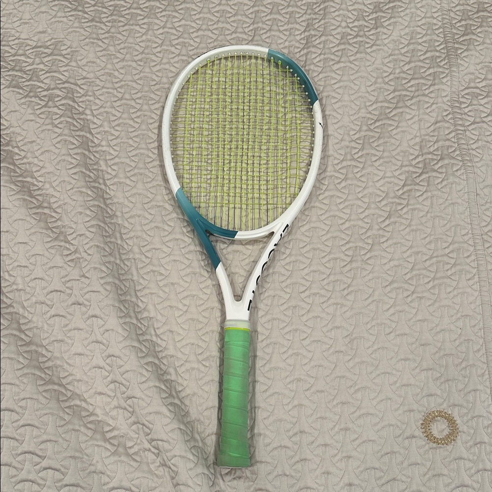 Lacoste Tennis Racket White and Green Accents